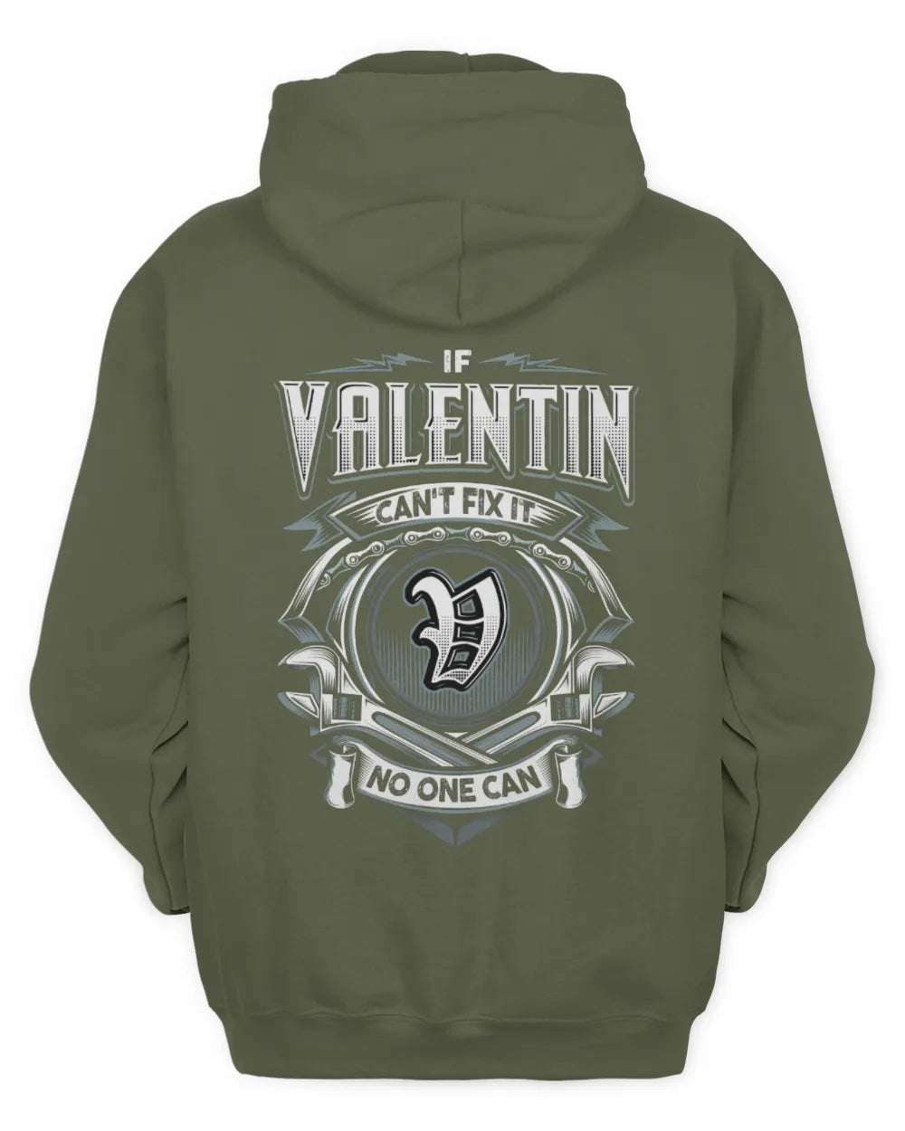 VALENTIN AP81-K4-626 - Personalized Ahmed Quote Apparel “If Ahmed Can't Fix It, No One Can” - Unisex Hoodie - Military Green