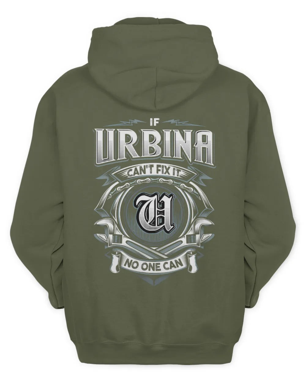 URBINA AP81-K4-626 - Personalized Ahmed Quote Apparel “If Ahmed Can't Fix It, No One Can” - Unisex Hoodie - Military Green