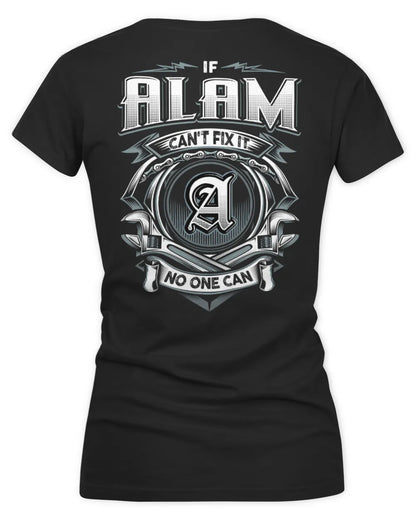 ALAM AP81-K4-626 - Personalized Ahmed Quote Apparel “If Ahmed Can't Fix It, No One Can” - Women's V-Neck T-Shirt - Black