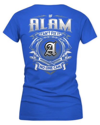 ALAM AP81-K4-626 - Personalized Ahmed Quote Apparel “If Ahmed Can't Fix It, No One Can” - Women's V-Neck T-Shirt - Royal