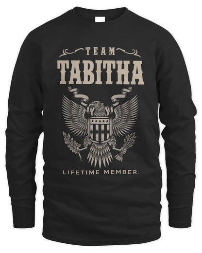 TABITHA TP06-K82 – Personalized Classic Style Apparel “Team NAME Lifetime Member” - Men's Long Sleeved T-Shirt - Black