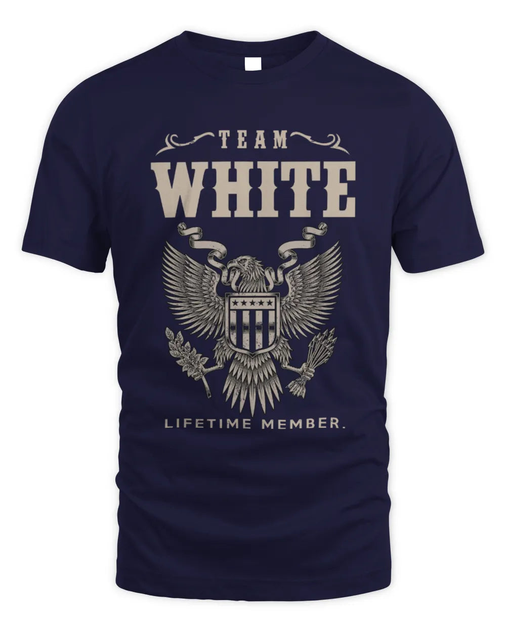 WHITE TP06-K82 – Personalized Classic Style Apparel “Team NAME Lifetime Member” - Unisex Standard T-Shirt - Navy