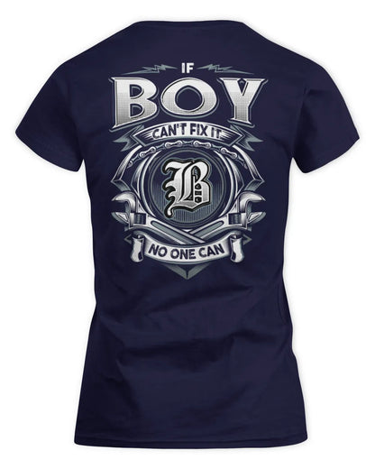 BOY AP81-K4-626 - Personalized Ahmed Quote Apparel “If Ahmed Can't Fix It, No One Can” - Women's Standard T-Shirt - Navy