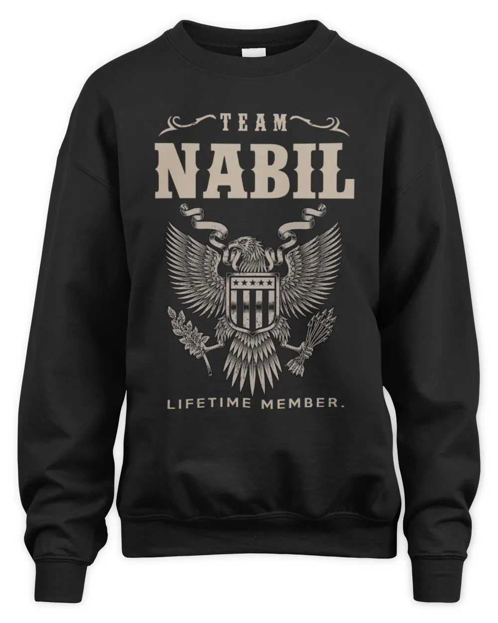 NABIL TP06-K82 – Personalized Classic Style Apparel “Team NAME Lifetime Member” - Unisex Sweatshirt - Black