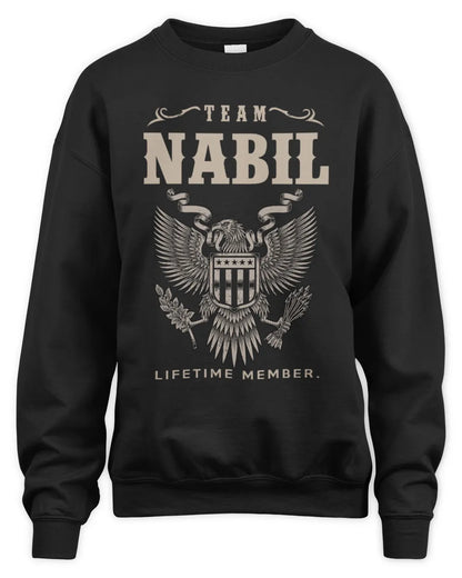 NABIL TP06-K82 – Personalized Classic Style Apparel “Team NAME Lifetime Member” - Unisex Sweatshirt - Black