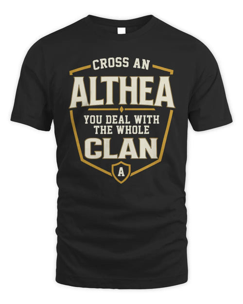 ALTHEA NT1-K008 Cross A/An NAME, You Deal With the Whole Clan | Personalized Vintage T-Shirt - Unisex Standard T-Shirt - Black
