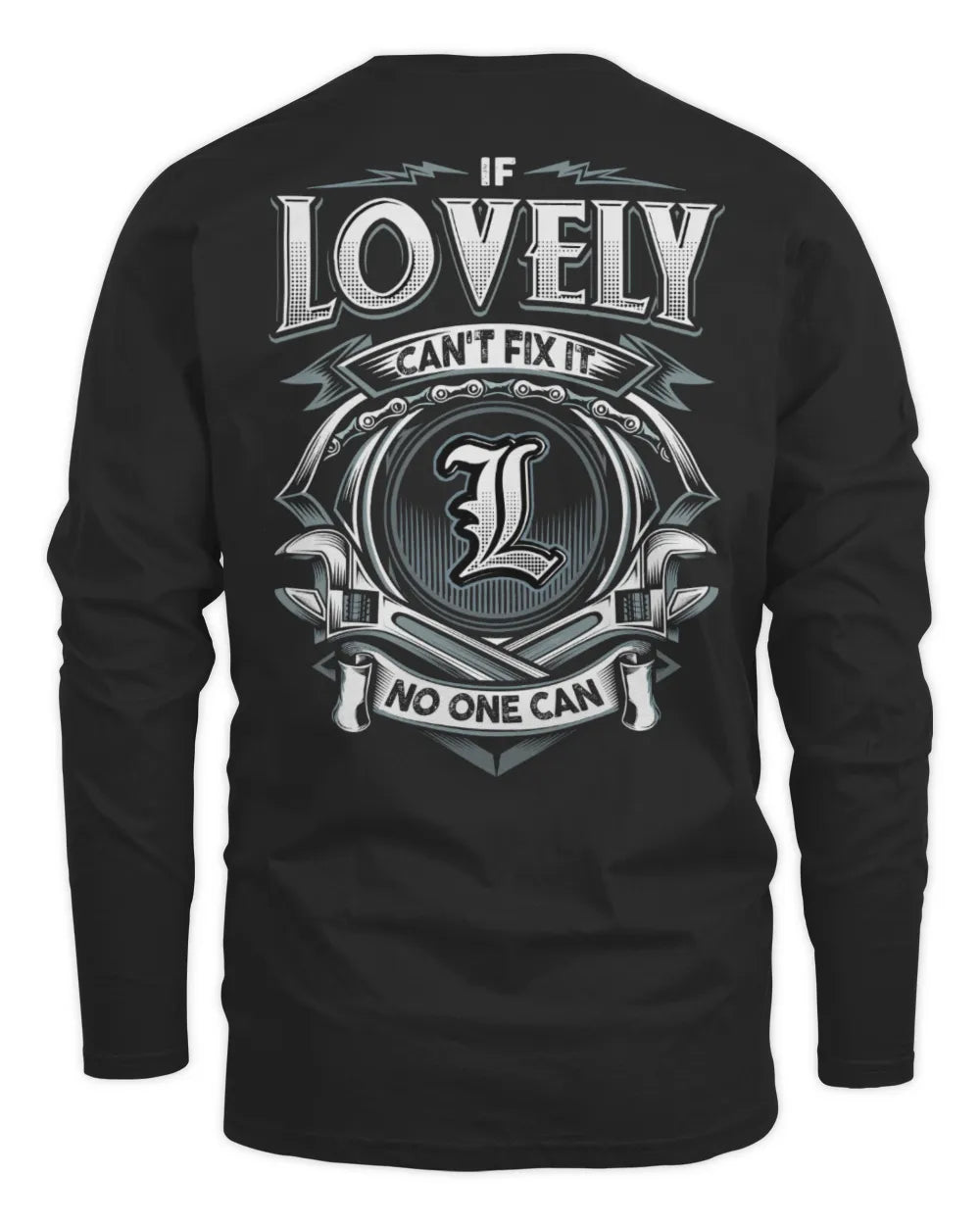 LOVELY AP81-K4-626 - Personalized Ahmed Quote Apparel “If Ahmed Can't Fix It, No One Can” - Men's Long Sleeved T-Shirt - Black