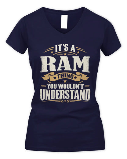 RAM P08 TH51 - Personalized “It’s a/an [NAME] Thing – You Wouldn’t Understand” Shirt - Women's V-Neck T-Shirt - Navy