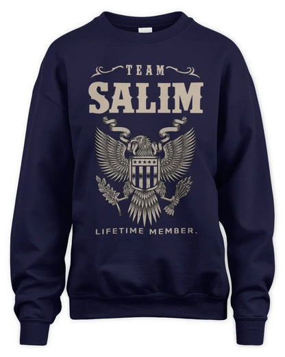 SALIM TP06-K82 – Personalized Classic Style Apparel “Team NAME Lifetime Member” - Unisex Sweatshirt - Navy