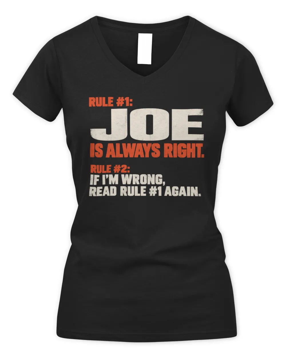 JOE NP1-H006 - Always Right Personalized Name T-Shirt – Funny Custom Name Shirt - Women's V-Neck T-Shirt - Black