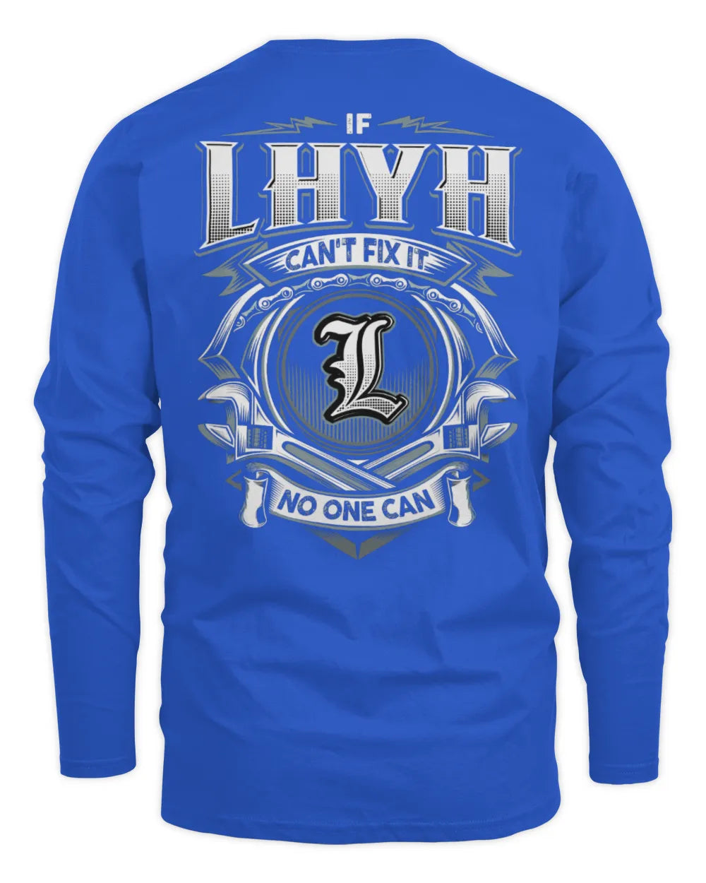 LHYH AP81-K4-626 - Personalized Ahmed Quote Apparel “If Ahmed Can't Fix It, No One Can” - Men's Long Sleeved T-Shirt - Royal