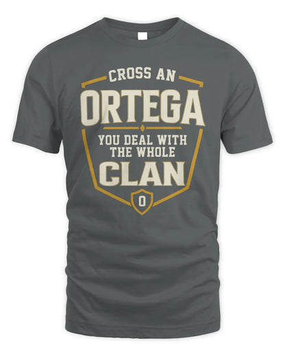 ORTEGA NT1-K008 Cross A/An NAME, You Deal With the Whole Clan | Personalized Vintage T-Shirt - Unisex Standard T-Shirt - Charcoal