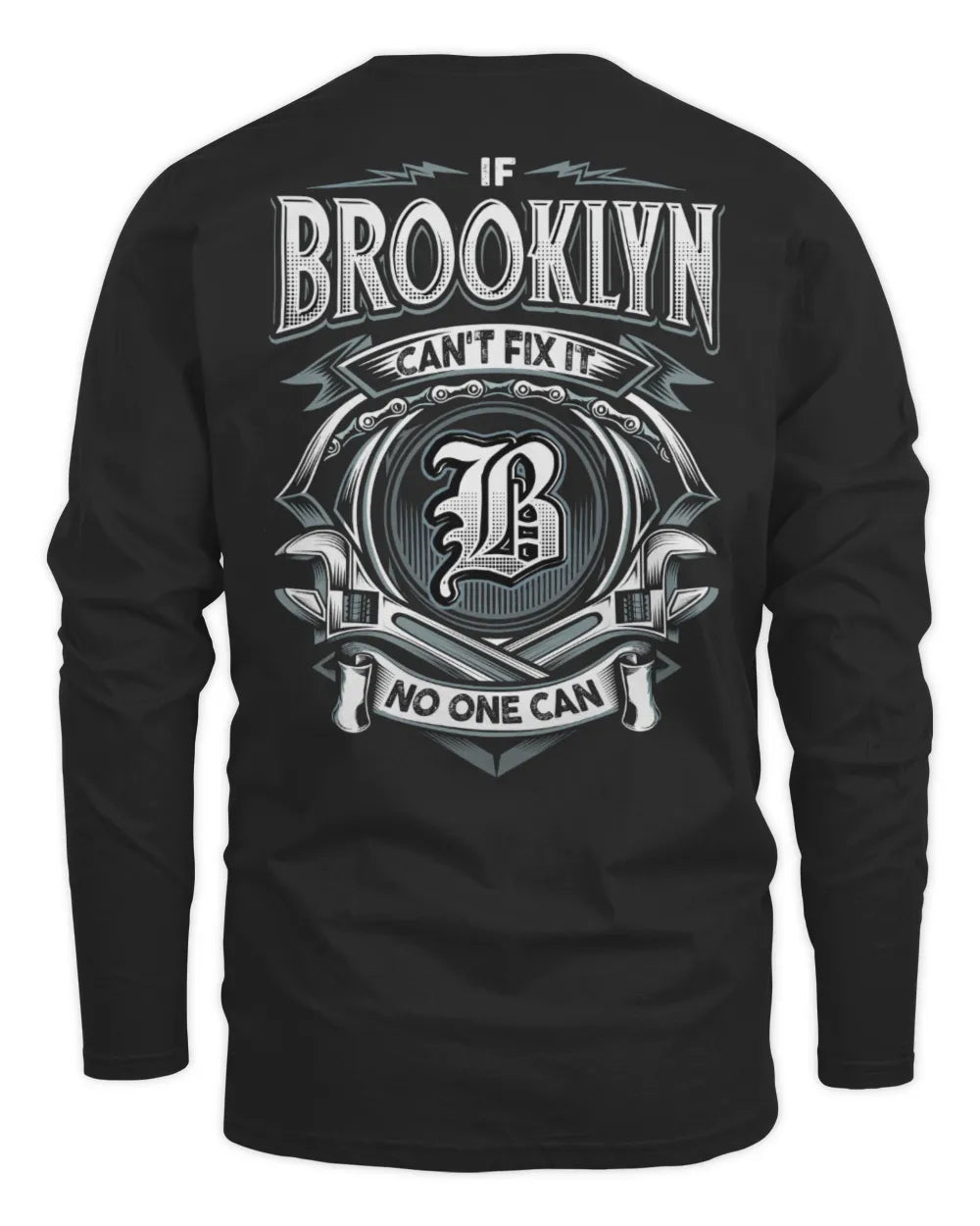 BROOKLYN AP81-K4-626 - Personalized Ahmed Quote Apparel “If Ahmed Can't Fix It, No One Can” - Men's Long Sleeved T-Shirt - Black
