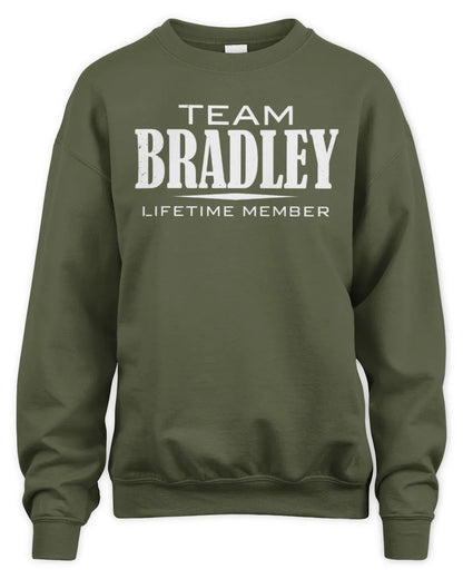 BRADLEY BL62-K4-128 - Personalized “Team NAME Lifetime Member” - Unisex Sweatshirt - Military Green