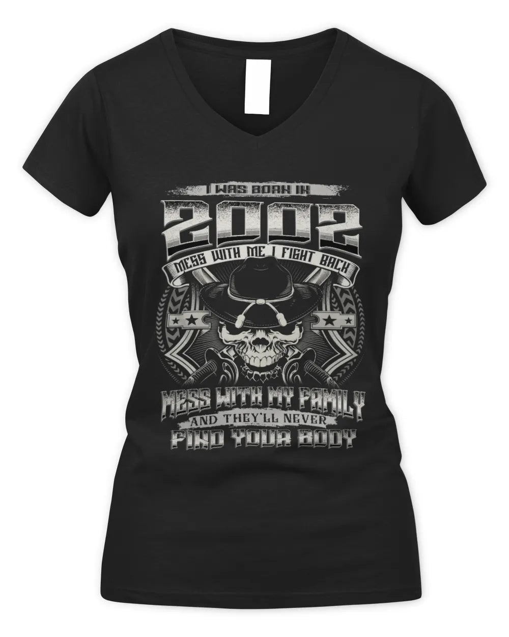 2002 HH89-K2 – Protective Family Quote T-Shirt - Women's V-Neck T-Shirt - Black