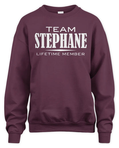 STEPHANE BL62-K4-128 - Personalized “Team NAME Lifetime Member” - Unisex Sweatshirt - Maroon
