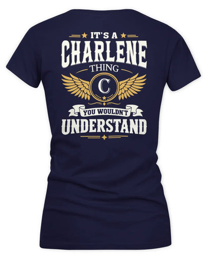 CHARLENE KT06-M008 It’s a [NAME] Thing – You Wouldn’t Understand | Personalized Vintage T-Shirt - Women's V-Neck T-Shirt - Navy