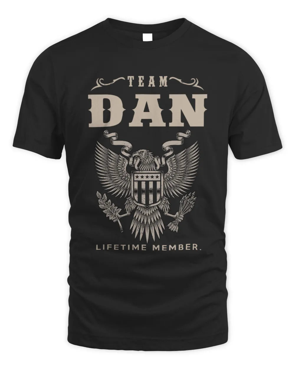 DAN TP06-K82 – Personalized Classic Style Apparel “Team NAME Lifetime Member” - Unisex Standard T-Shirt - Black