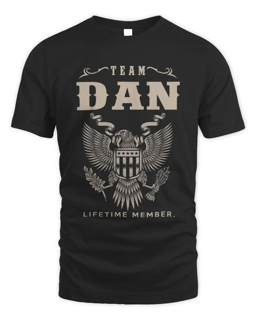 DAN TP06-K82 – Personalized Classic Style Apparel “Team NAME Lifetime Member” - Unisex Standard T-Shirt - Black