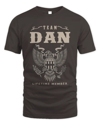 DAN TP06-K82 – Personalized Classic Style Apparel “Team NAME Lifetime Member” - Unisex Standard T-Shirt - Dark Chocolate