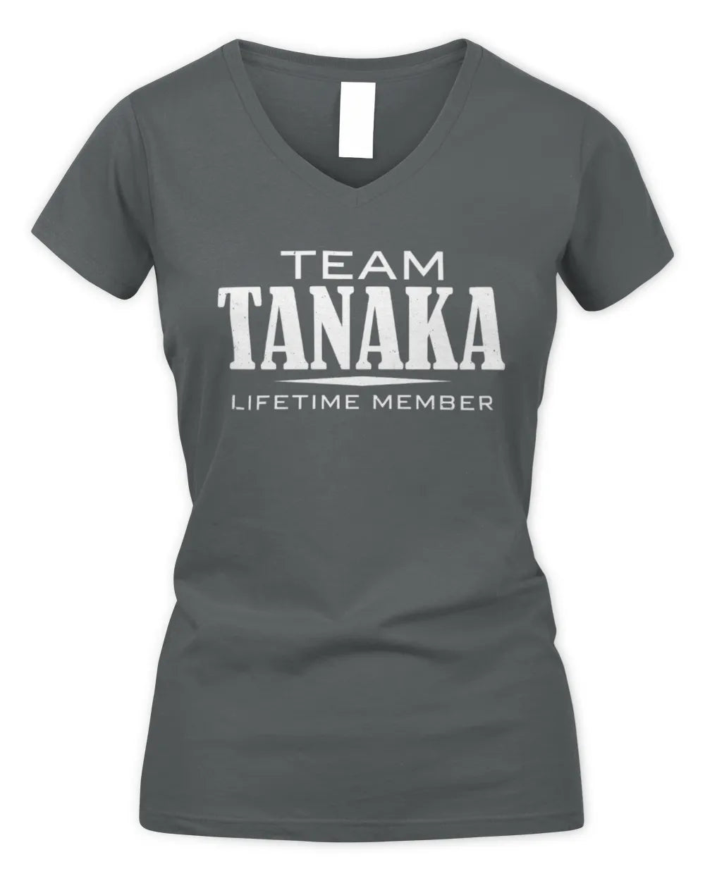 TANAKA BL62-K4-128 - Personalized “Team NAME Lifetime Member” - Women's V-Neck T-Shirt - Charcoal