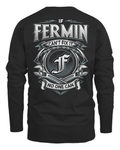 FERMIN AP81-K4-626 - Personalized Ahmed Quote Apparel “If Ahmed Can't Fix It, No One Can” - Men's Long Sleeved T-Shirt - Black