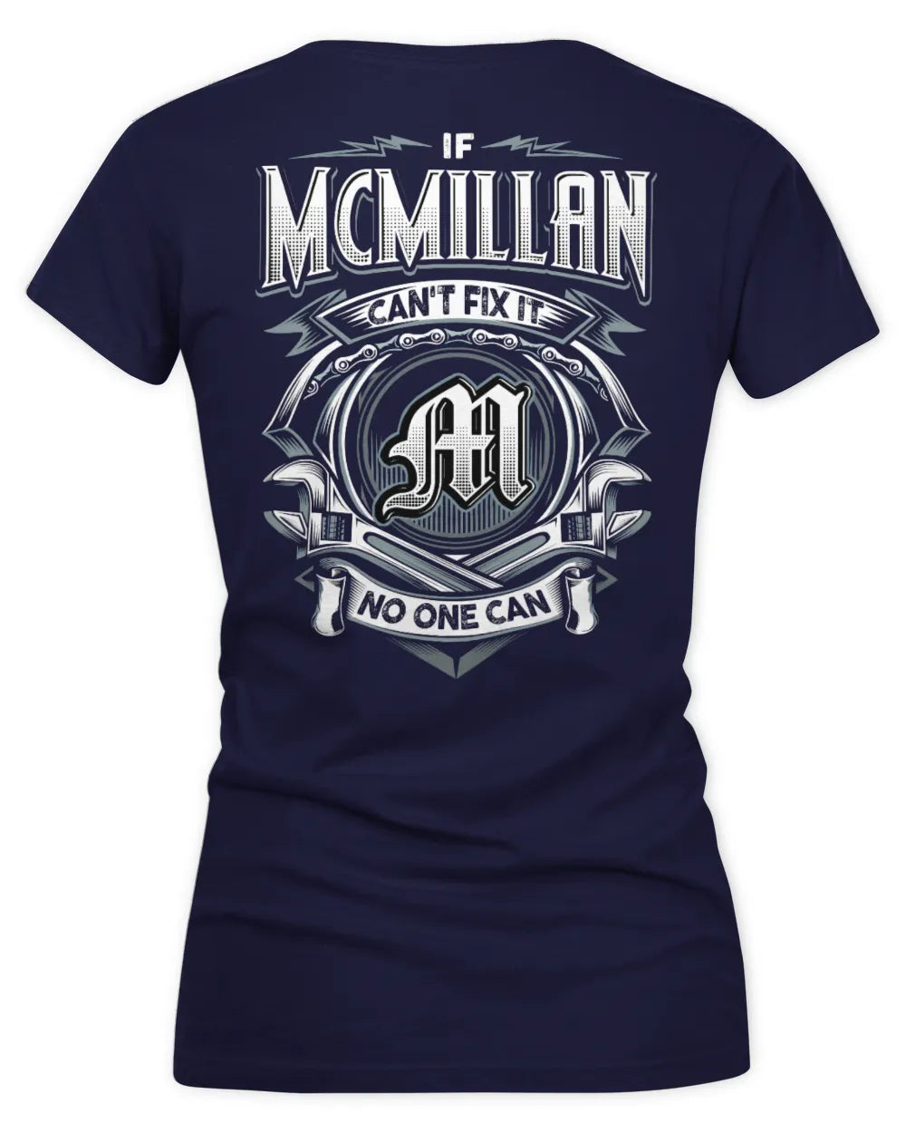MCMILLAN AP81-K4-626 - Personalized Ahmed Quote Apparel “If Ahmed Can't Fix It, No One Can” - Women's V-Neck T-Shirt - Navy
