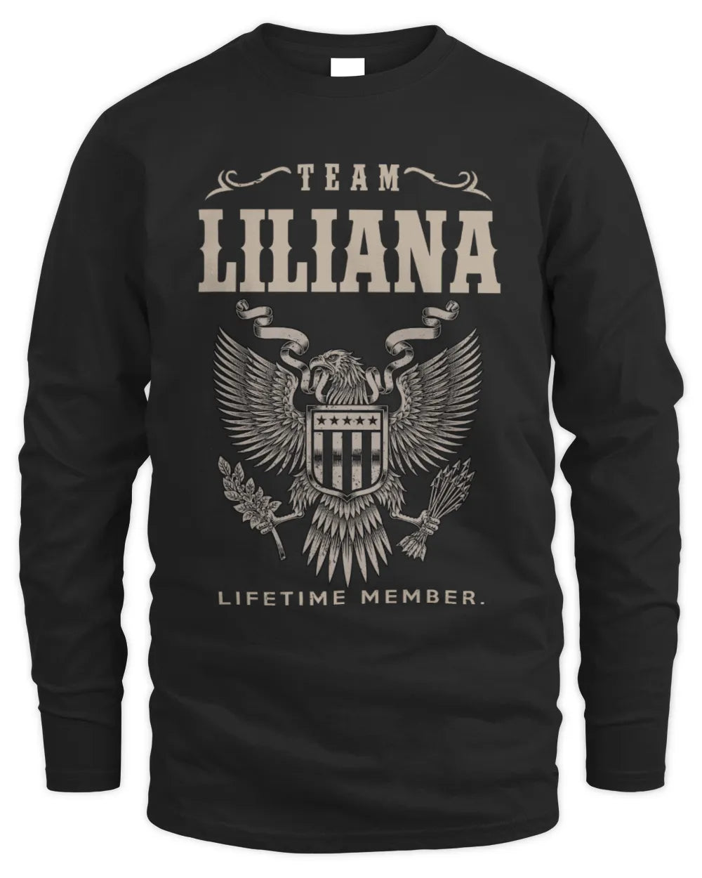 LILIANA TP06-K82 – Personalized Classic Style Apparel “Team NAME Lifetime Member” - Men's Long Sleeved T-Shirt - Black