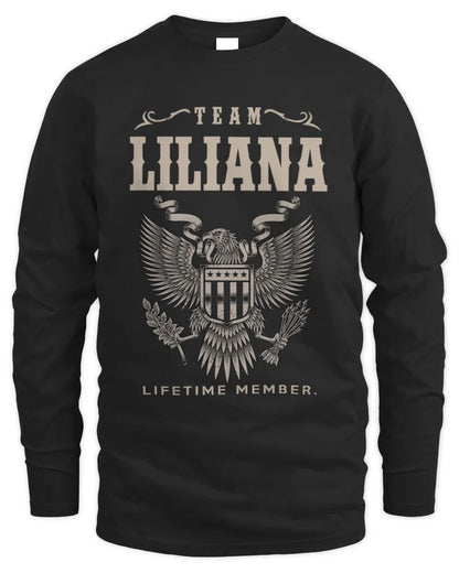 LILIANA TP06-K82 – Personalized Classic Style Apparel “Team NAME Lifetime Member” - Men's Long Sleeved T-Shirt - Black