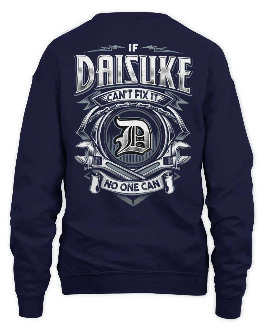 DAISUKE AP81-K4-626 - Personalized Ahmed Quote Apparel “If Ahmed Can't Fix It, No One Can” - Unisex Sweatshirt - Navy