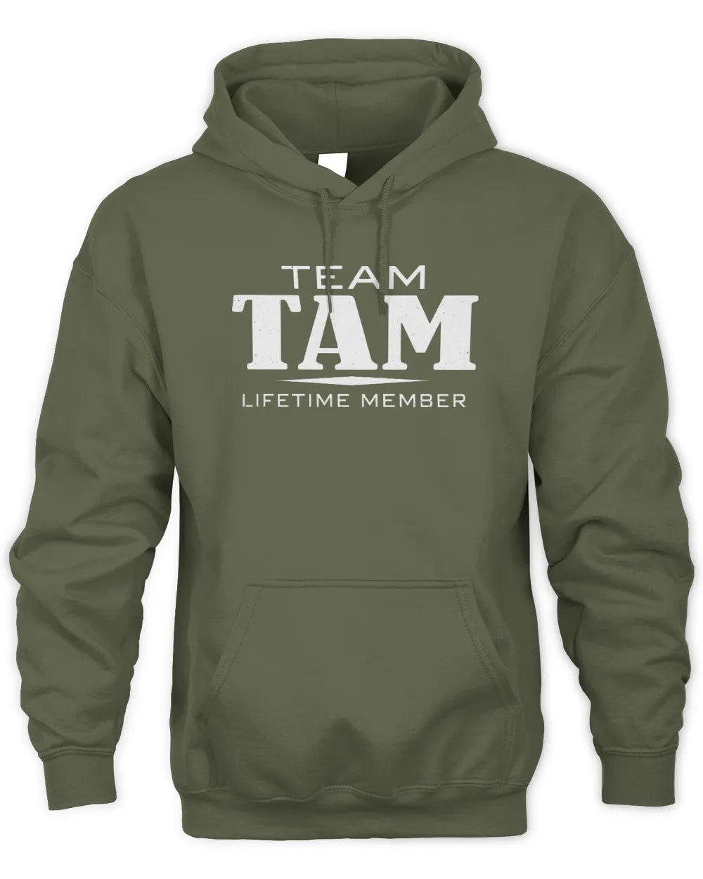 TAM BL62-K4-128 - Personalized “Team NAME Lifetime Member” - Unisex Hoodie - Military Green