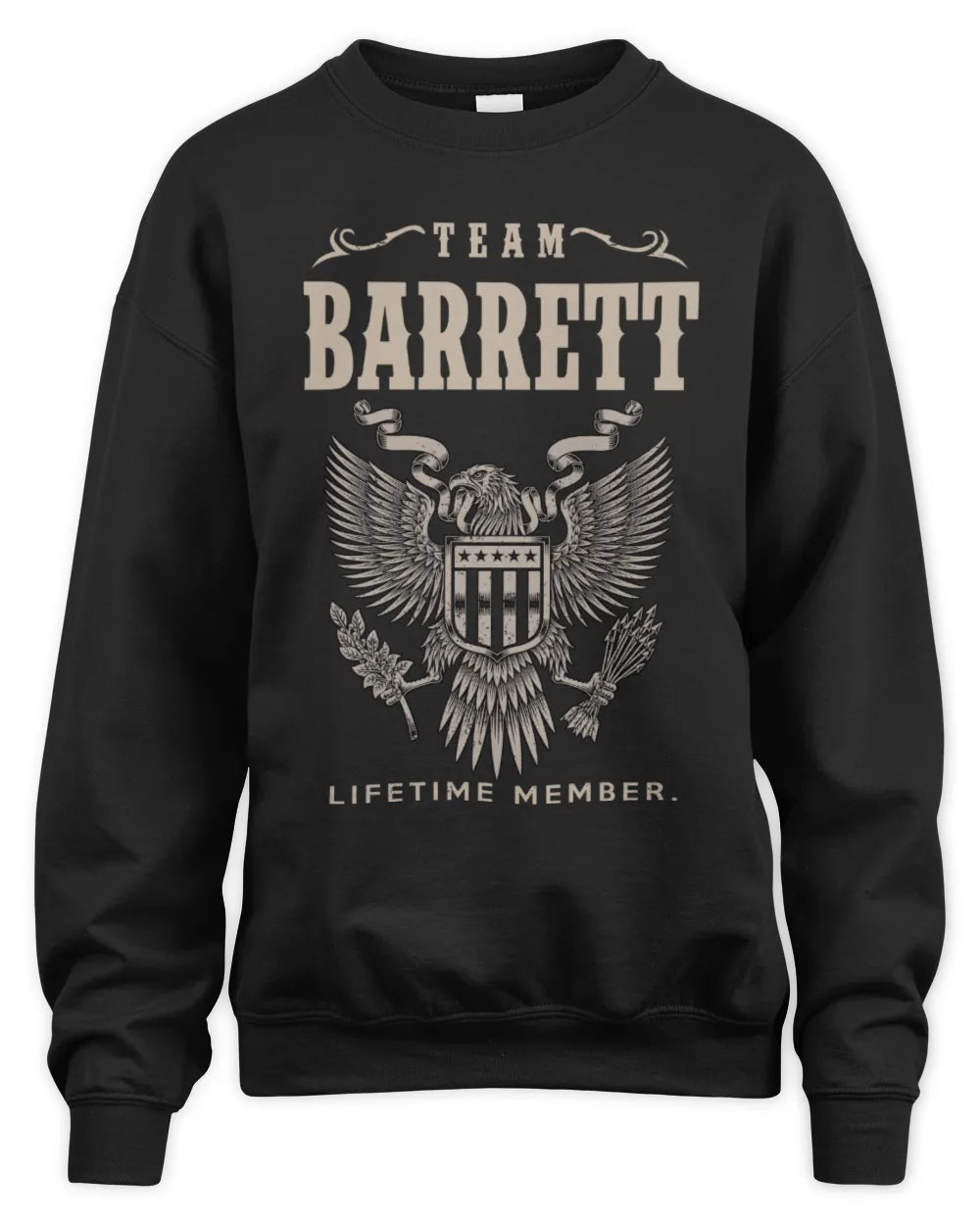 BARRETT TP06-K82 – Personalized Classic Style Apparel “Team NAME Lifetime Member” - Unisex Sweatshirt - Black