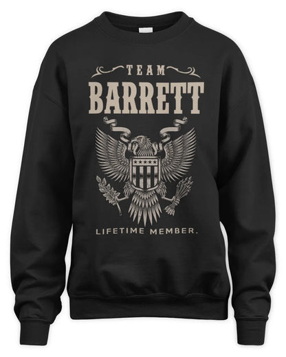 BARRETT TP06-K82 – Personalized Classic Style Apparel “Team NAME Lifetime Member” - Unisex Sweatshirt - Black