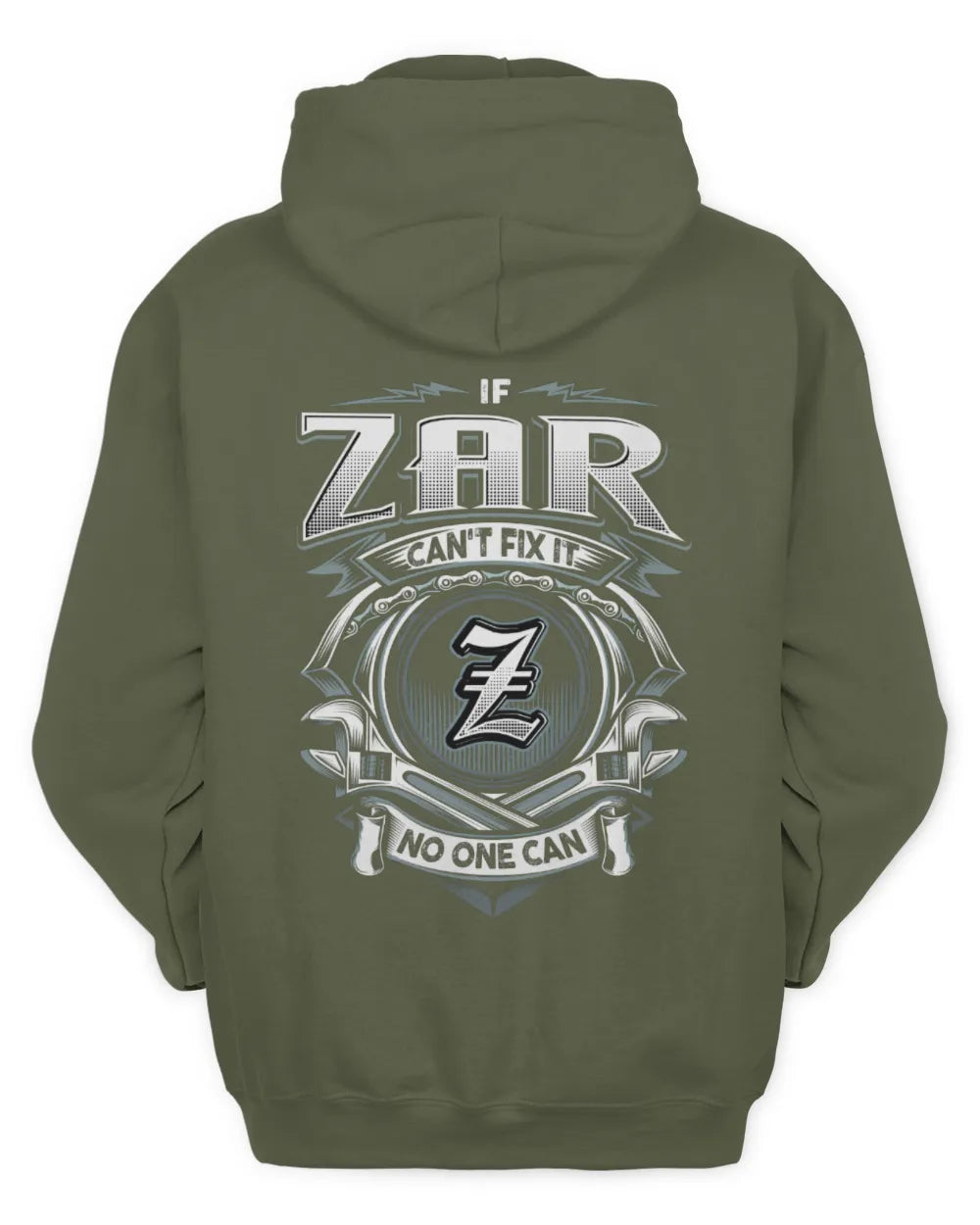 ZAR AP81-K4-626 - Personalized Ahmed Quote Apparel “If Ahmed Can't Fix It, No One Can” - Unisex Hoodie - Military Green