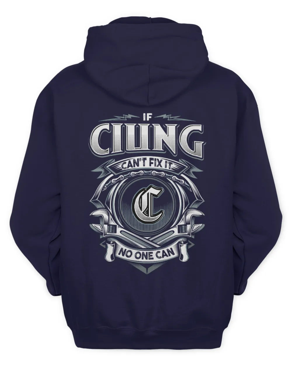 CIUNG AP81-K4-626 - Personalized Ahmed Quote Apparel “If Ahmed Can't Fix It, No One Can” - Unisex Hoodie - Navy