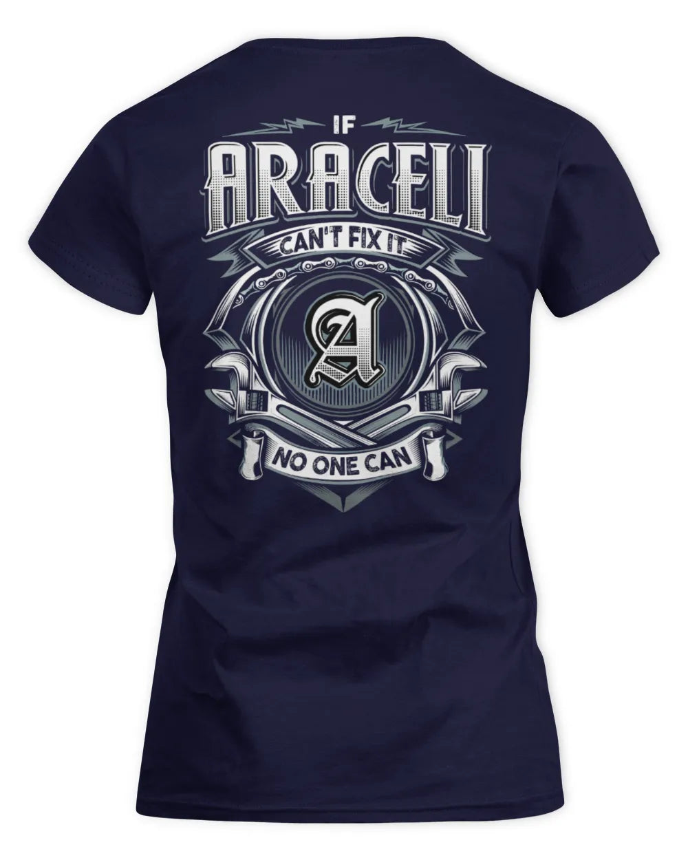 ARACELI AP81-K4-626 - Personalized Ahmed Quote Apparel “If Ahmed Can't Fix It, No One Can” - Women's Standard T-Shirt - Navy