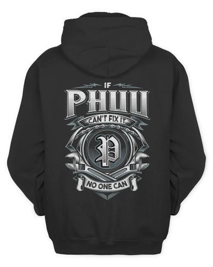 PHUU AP81-K4-626 - Personalized Ahmed Quote Apparel “If Ahmed Can't Fix It, No One Can” - Unisex Hoodie - Black