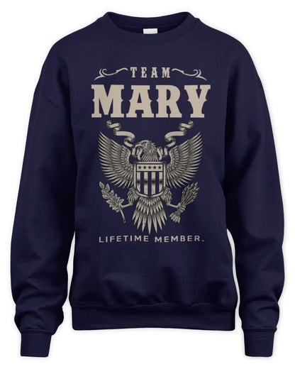 MARY TP06-K82 – Personalized Classic Style Apparel “Team NAME Lifetime Member” - Unisex Sweatshirt - Navy