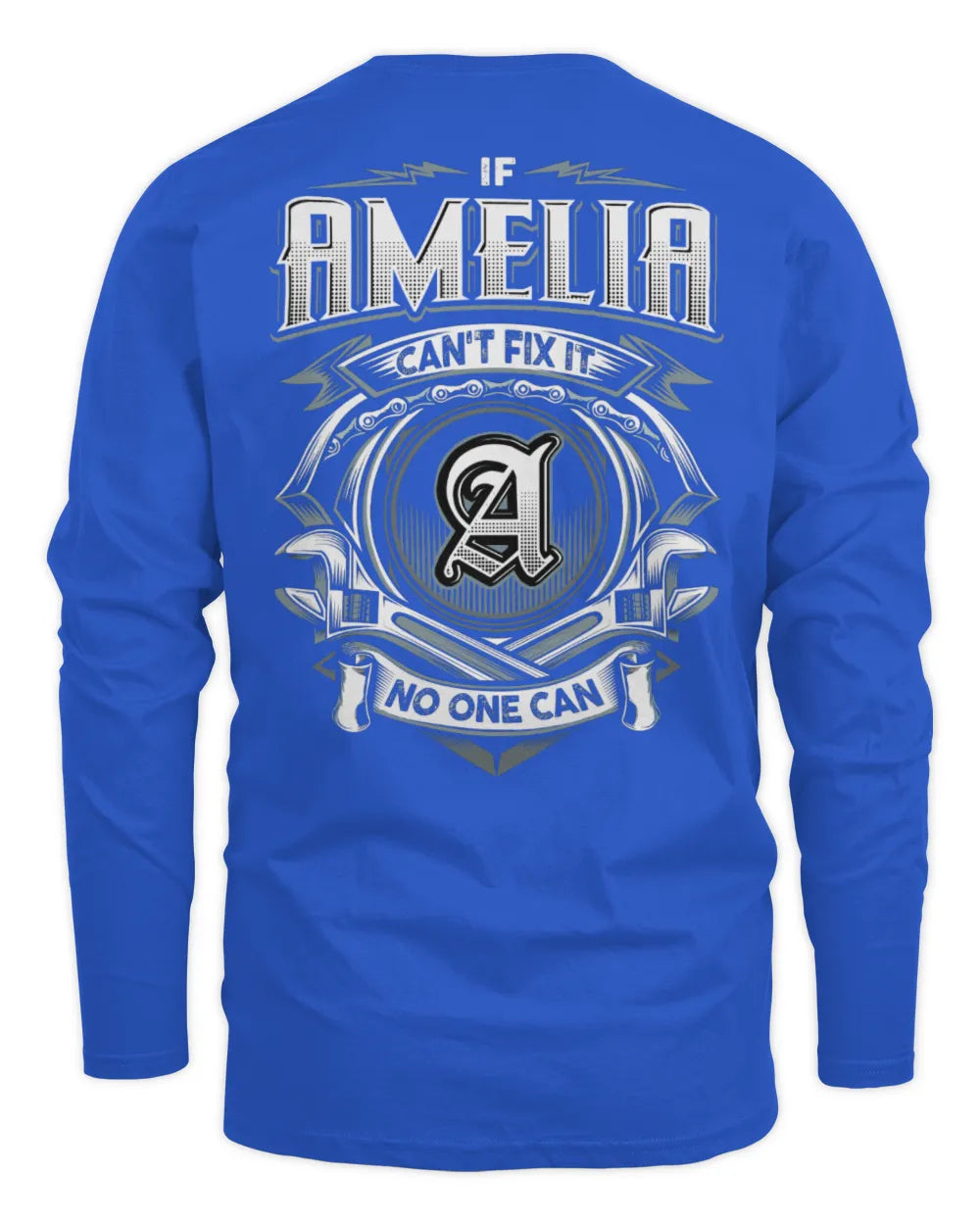 AMELIA AP81-K4-626 - Personalized Ahmed Quote Apparel “If Ahmed Can't Fix It, No One Can” - Men's Long Sleeved T-Shirt - Royal