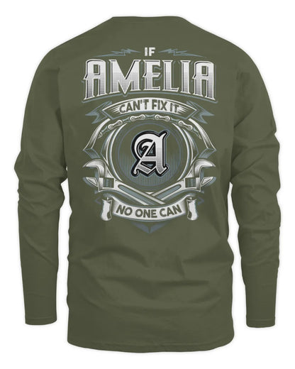AMELIA AP81-K4-626 - Personalized Ahmed Quote Apparel “If Ahmed Can't Fix It, No One Can” - Men's Long Sleeved T-Shirt - Military Green