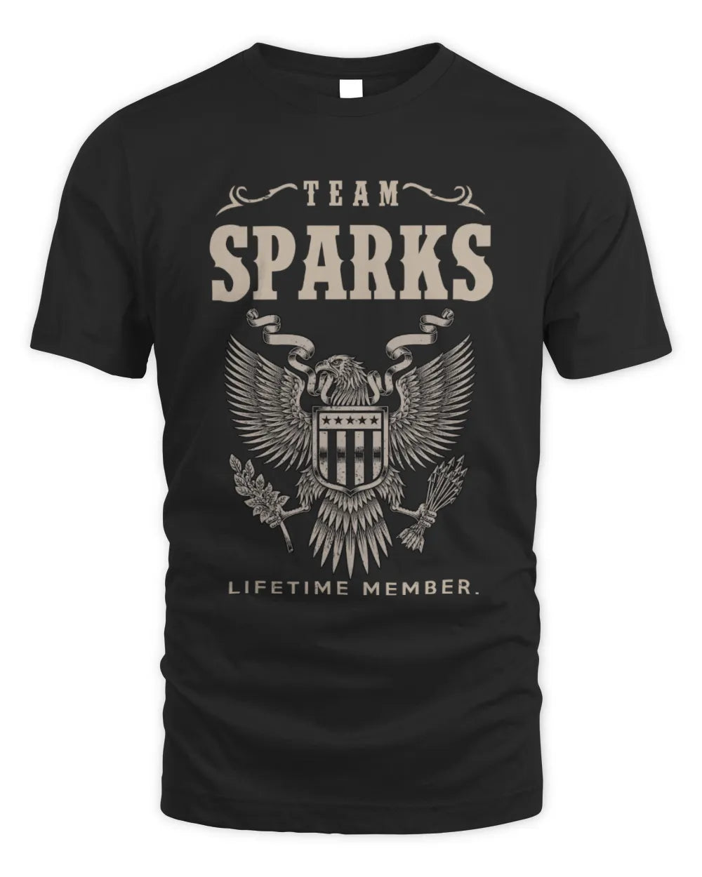 SPARKS TP06-K82 – Personalized Classic Style Apparel “Team NAME Lifetime Member” - Unisex Standard T-Shirt - Black