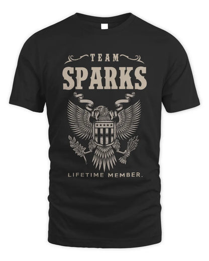 SPARKS TP06-K82 – Personalized Classic Style Apparel “Team NAME Lifetime Member” - Unisex Standard T-Shirt - Black