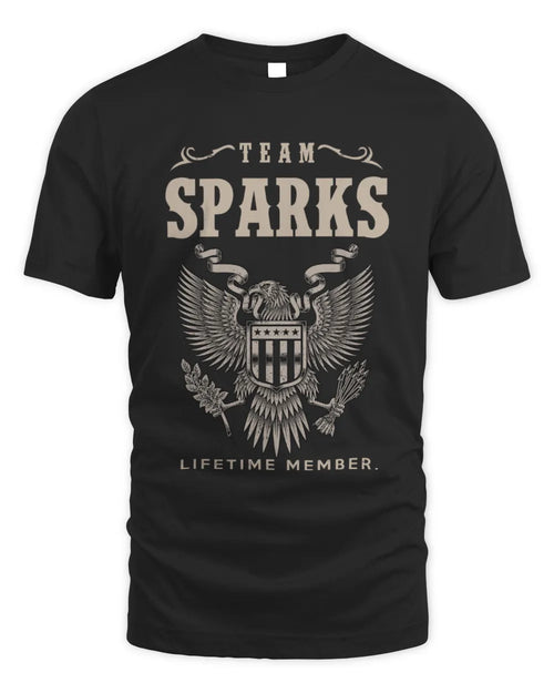 SPARKS TP06-K82 – Personalized Classic Style Apparel “Team NAME Lifetime Member” - Unisex Standard T-Shirt - Black