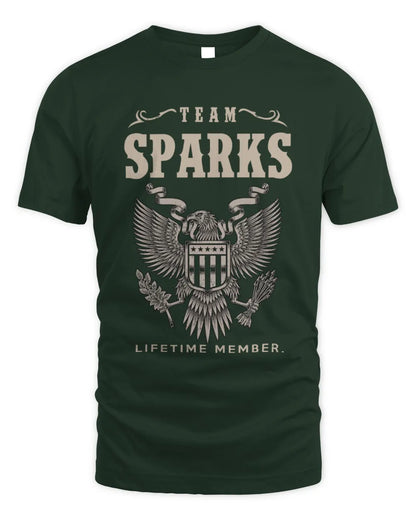 SPARKS TP06-K82 – Personalized Classic Style Apparel “Team NAME Lifetime Member” - Unisex Standard T-Shirt - Forest Green