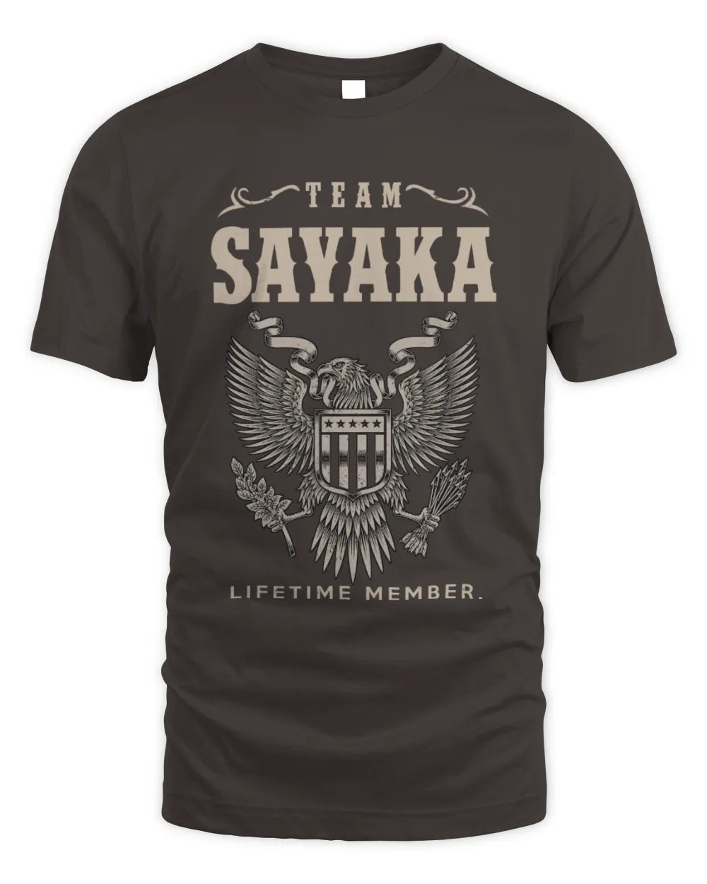 SAYAKA TP06-K82 – Personalized Classic Style Apparel “Team NAME Lifetime Member” - Unisex Standard T-Shirt - Dark Chocolate