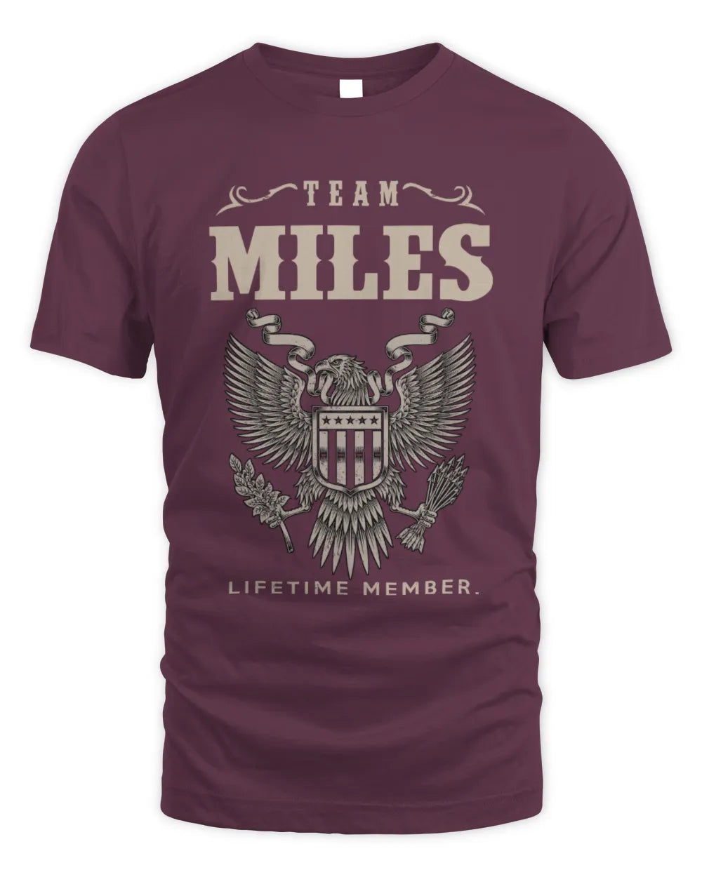 MILES TP06-K82 – Personalized Classic Style Apparel “Team NAME Lifetime Member” - Unisex Standard T-Shirt - Maroon