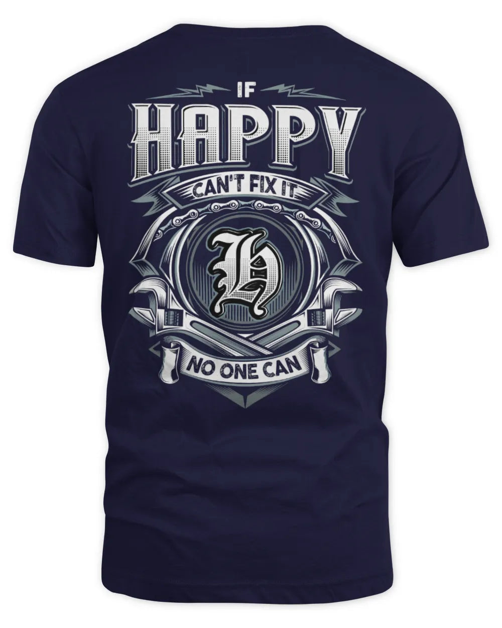 HAPPY AP81-K4-626 - Personalized Ahmed Quote Apparel “If Ahmed Can't Fix It, No One Can” - Unisex Standard T-Shirt - Navy