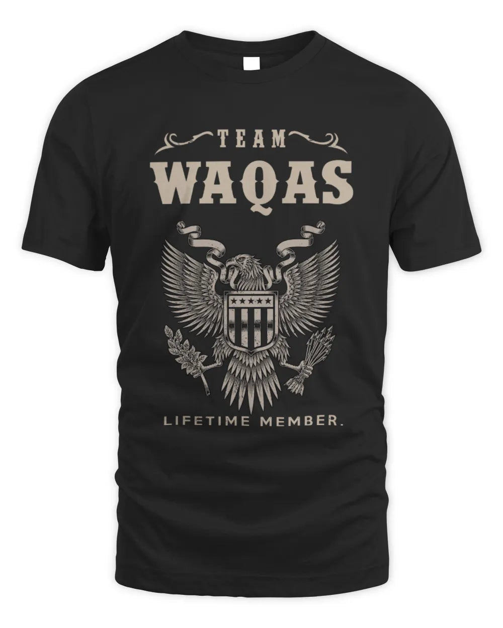 WAQAS TP06-K82 – Personalized Classic Style Apparel “Team NAME Lifetime Member” - Unisex Standard T-Shirt - Black
