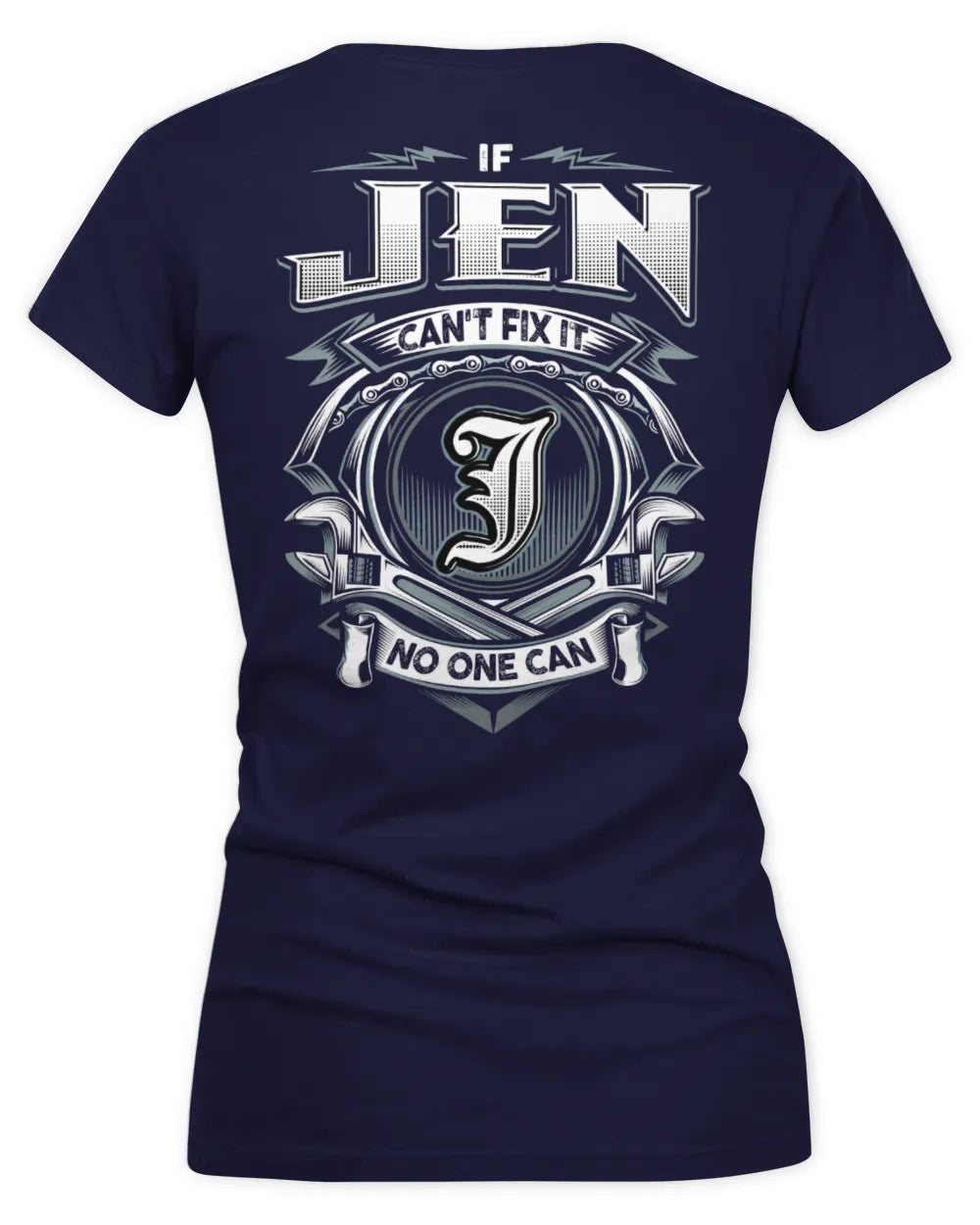 JEN AP81-K4-626 - Personalized Ahmed Quote Apparel “If Ahmed Can't Fix It, No One Can” - Women's V-Neck T-Shirt - Navy