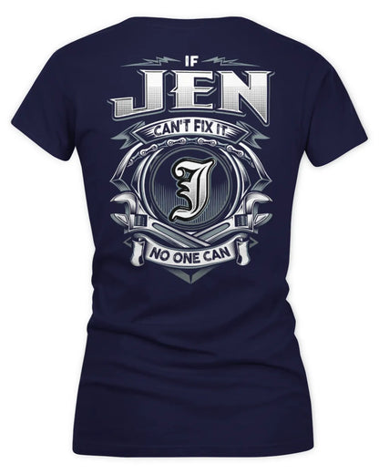 JEN AP81-K4-626 - Personalized Ahmed Quote Apparel “If Ahmed Can't Fix It, No One Can” - Women's V-Neck T-Shirt - Navy